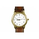 Blancpain "Villeret automatic" watch 18 kt yellow gold, round dial, white ground. Roman numerals.