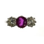Art Deco Burmese ruby ring 2.25 ct Platinum, set with a magnificent 2.25 ct Burmese ruby in the