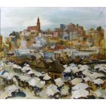ClŽment SERNEELS (1912-1991) Market day in Sardaigne, Oil on canvas. Signed at lower left. Framed