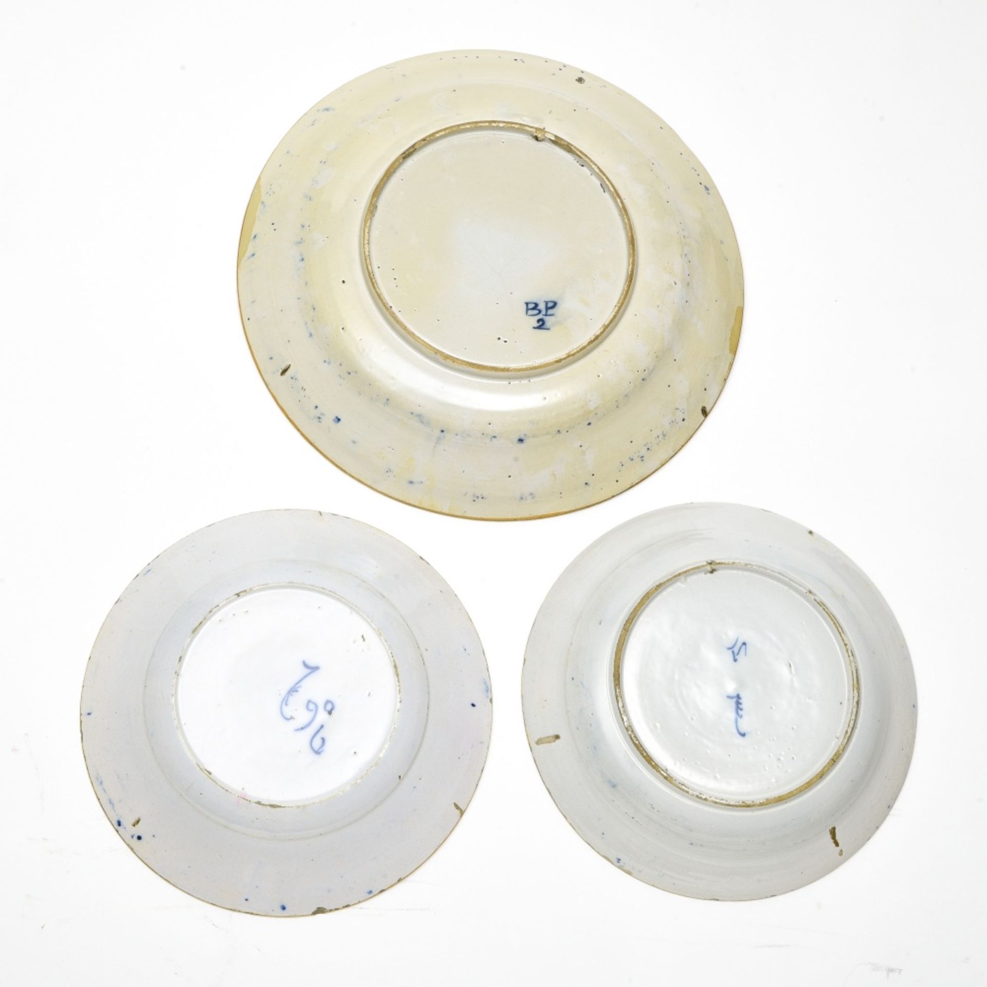 Delft Set of seven dishes, Blue and white earthenware. Various signatures. - - - - Image 4 of 4