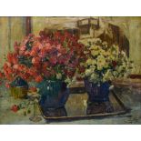 Victor WAGEMAEKERS (1876-1953) Floral composition, Oil on canvas. Signed at lower right. Framed