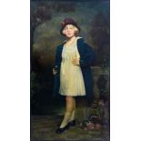 Charles Joseph WATELET (1867-1954) Full portrait of a young girl, 1917, Oil on canvas, signed and