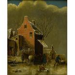 17th century Dutch school. Klaes MOLENAER (ca. 1630-1676), His circle. Animated winter landscape,