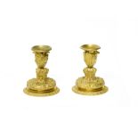 Pair of candlesticks featuring Greek gods, Bronze with golden patina, depicting the Greek gods