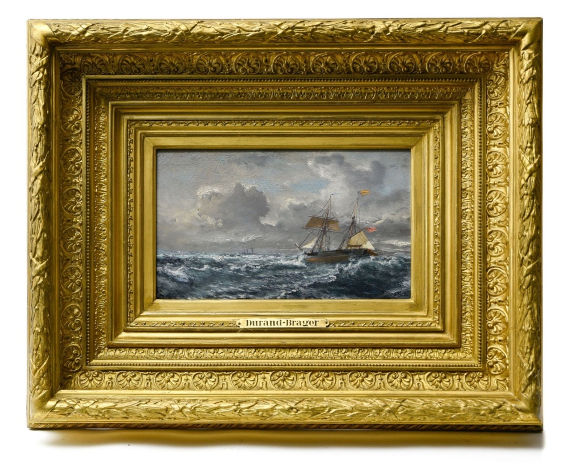 Jean-Baptiste Henri DURAND-BRAGER (1814-1879) In the storm, Oil on panel, signed at lower right. - Image 2 of 4
