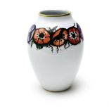 Bernard BUFFET (1928-1999) & BERNARDAUD Anemone vase, Enamelled porcelain. Monogrammed 'BB' in the