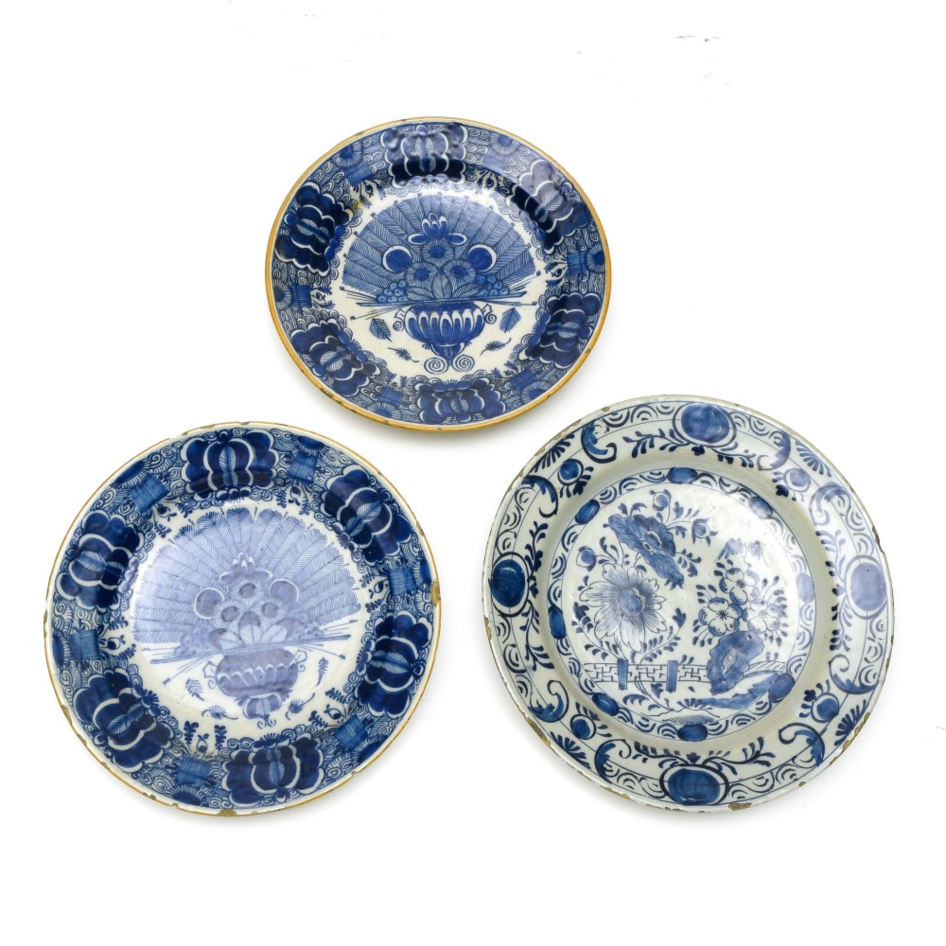 Delft Set of seven dishes, Blue and white earthenware. Various signatures. - - - - Image 2 of 4