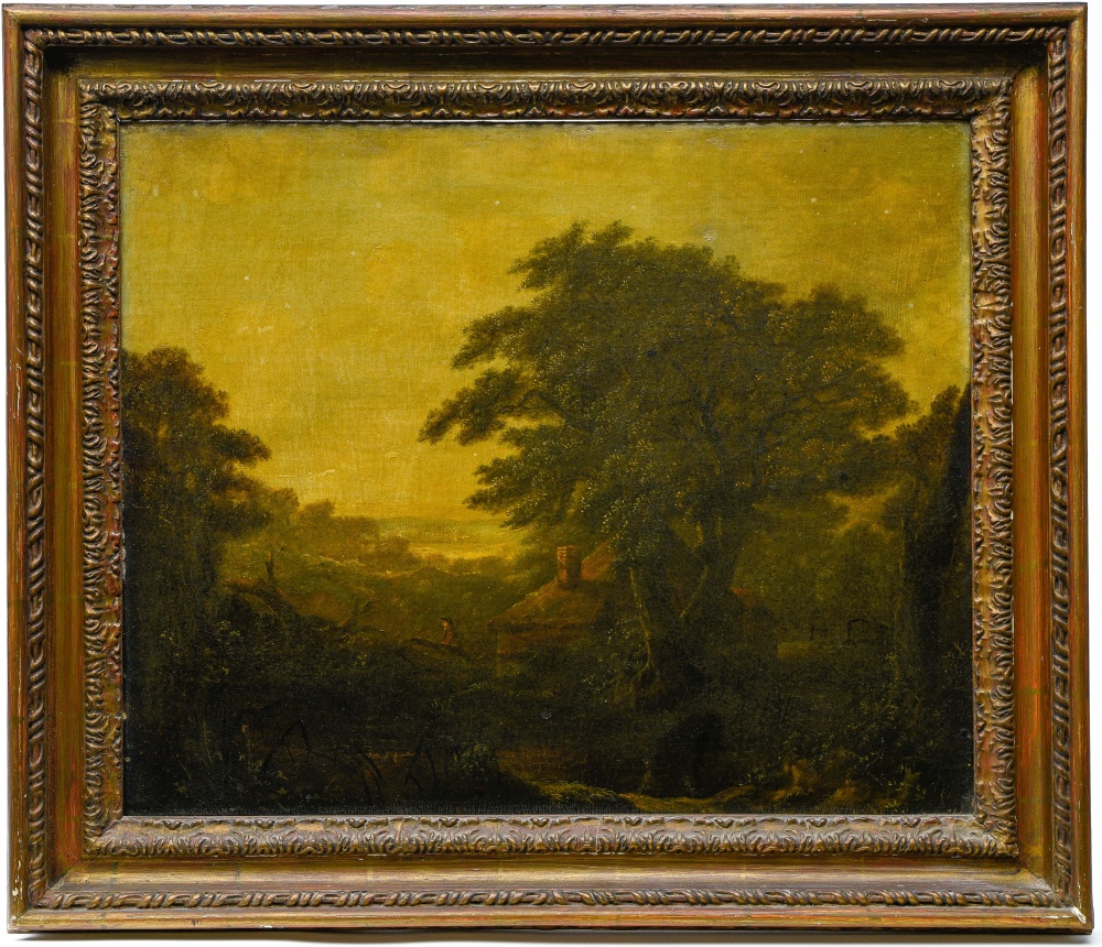 Patrick NASMYTH (1787-1831) (Attributed to) Landscape with a figure, Oil on canvas (re-stretched). - Image 2 of 3