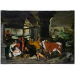 XVIIth School, after Giovanni BRITTO (Circa 1530 - 1550) Nativity,