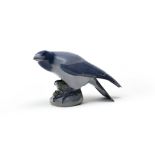 ROYAL COPENHAGEN Hooded crow holding a frog, Porcelain sculpture, signed and numbered under the