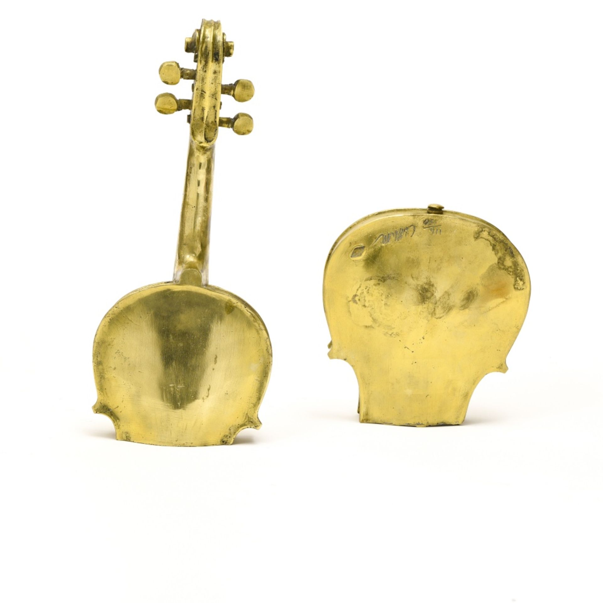ARMAN (1928-2005) Halved violin, 1972, Polished gilt bronze sculpture, numbered 114/150 with - Image 2 of 3