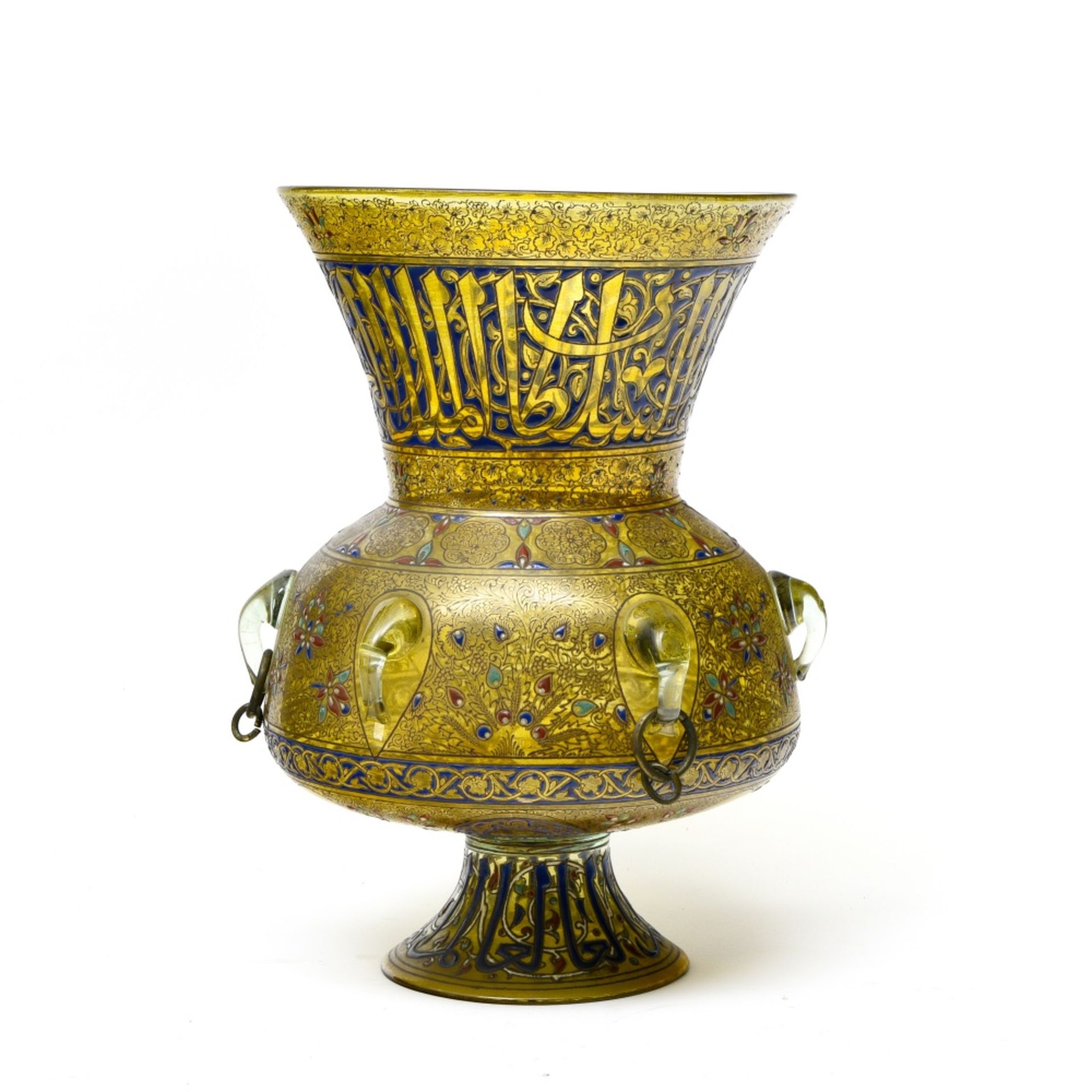 Philippe Joseph BROCARD (1831-1896) Mosque vase lamp, ca. 1880, Blown glass, decorated with - Image 6 of 6