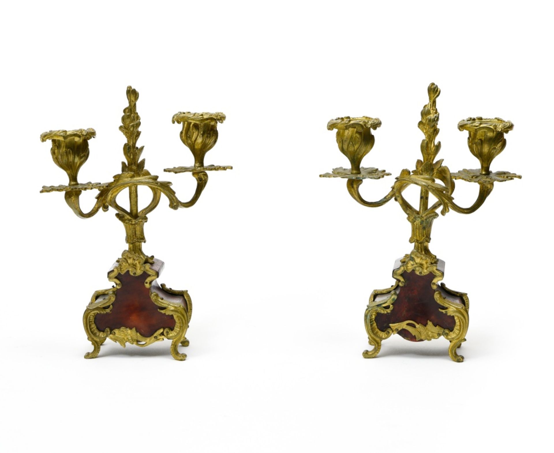Napoleon III work Pair of candlesticks, Bronze and tortoiseshell. Height (cm) : 24 - Width (cm) :