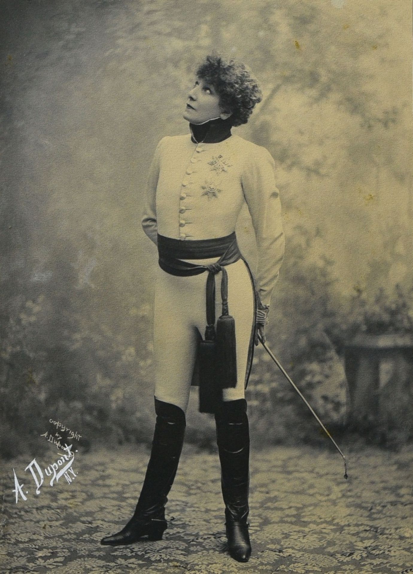 AimŽ DUPONT (1842-1900) Sarah Bernhardt in l'Aiglon, 1900, Print on albumen. Signed A. Dumont N.