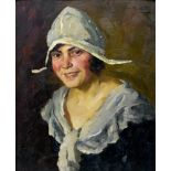 Hans MATHIS (1882-1944) Portrait of a woman, Oil on panel, signed at upper right. Framed Height (cm)