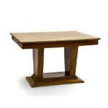 Art Deco work Table, Oak, rosewood, and rosewood veneer, with trapezoidal feet. Height (cm) : 78 -