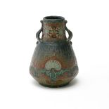 Henri Laurent DESROUSSEAUX (1862-1906) aka ROBALBHEN Thistle vase, Stoneware with two polychrome