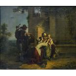 Early 19th century school Family reunion, Oil on canvas. Framed. Height (cm) : 50,5 - Width (cm) :