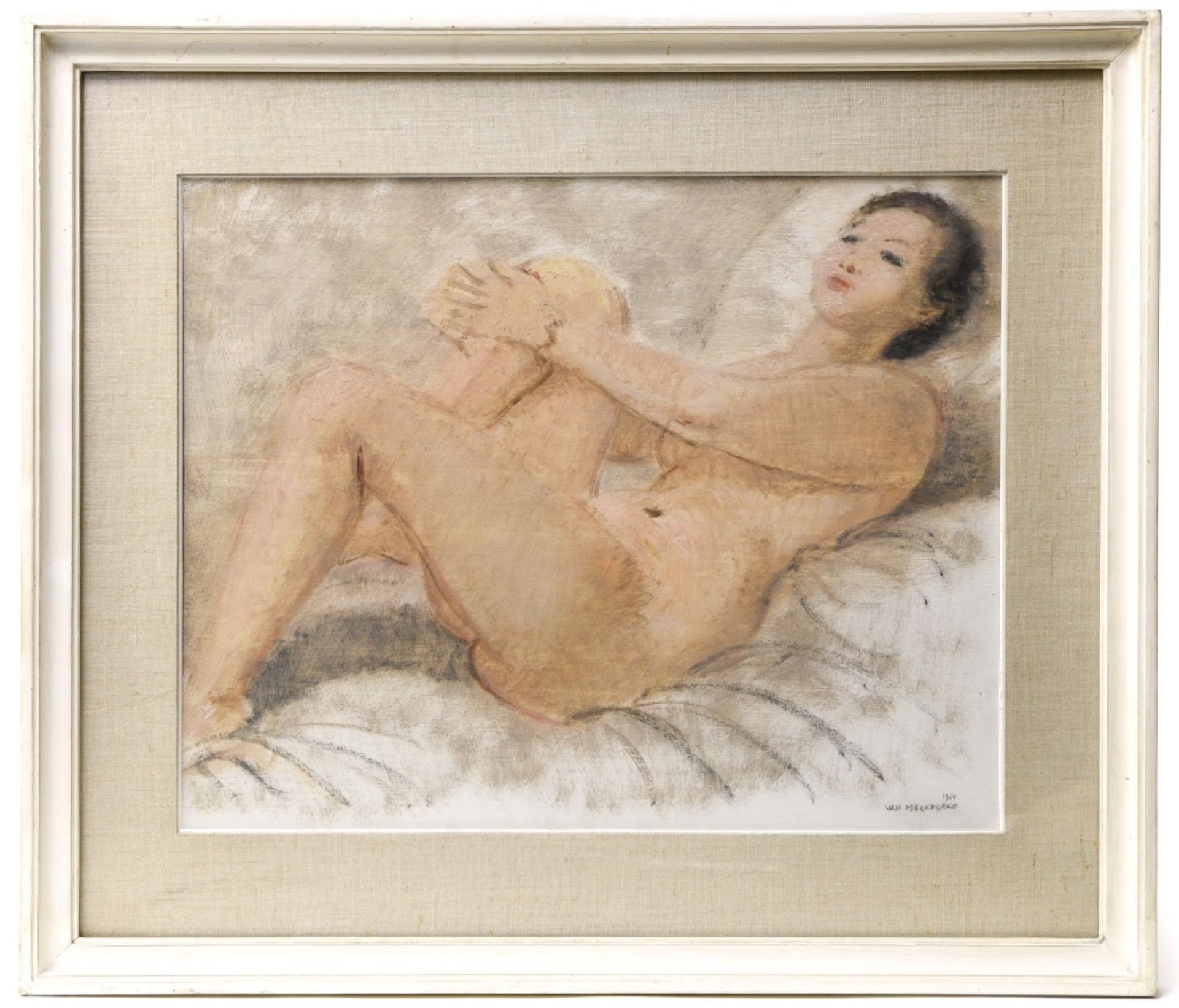 Jacques VAN MELKEBEKE (1904-1983) Female nude, 1954, Gouache and watercolour on paper, signed and - Image 2 of 3