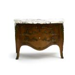 Louis XV-style work Curved commode with radiating dŽcor, Marquetry inlaid with mother-of-pearl,