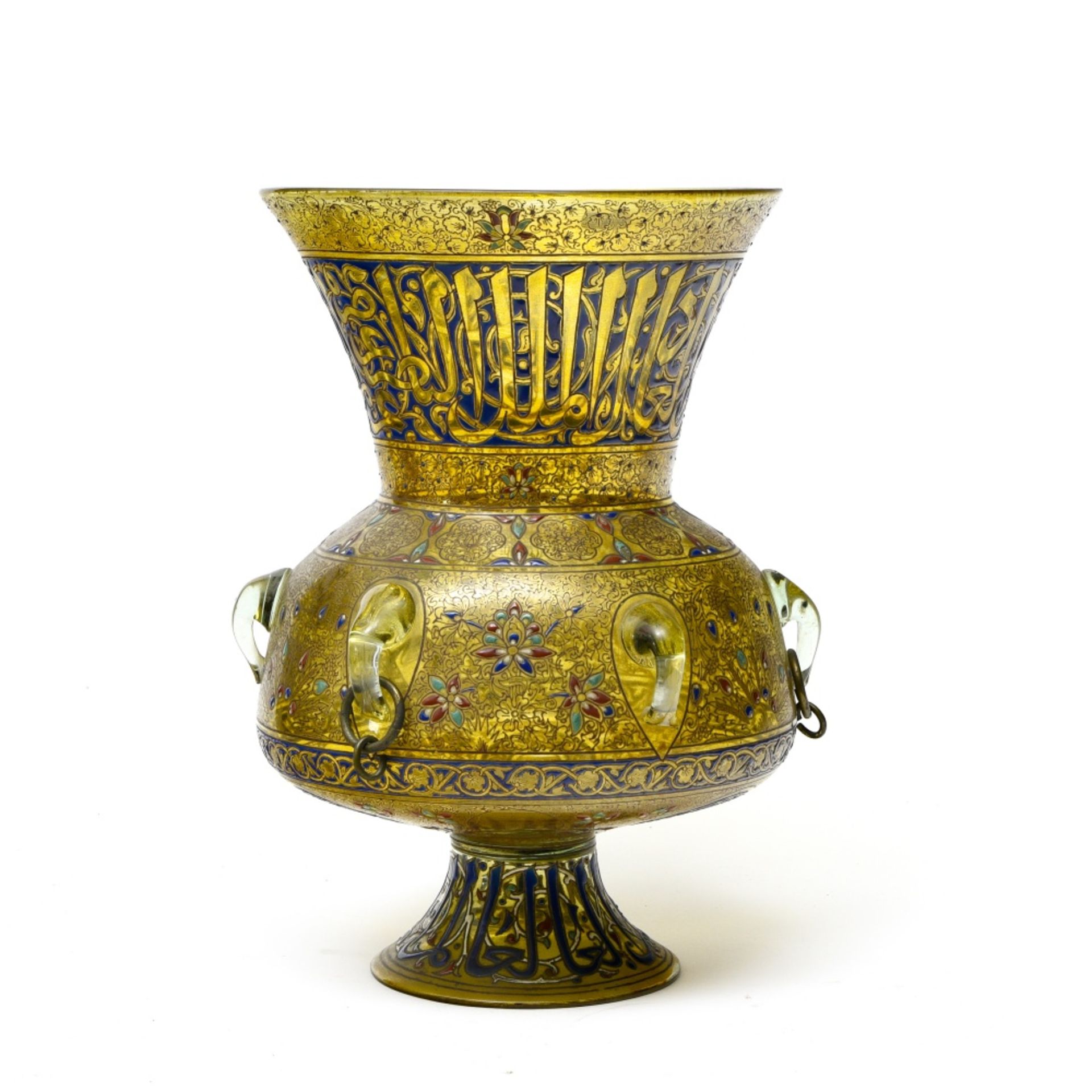 Philippe Joseph BROCARD (1831-1896) Mosque vase lamp, ca. 1880, Blown glass, decorated with - Image 2 of 6