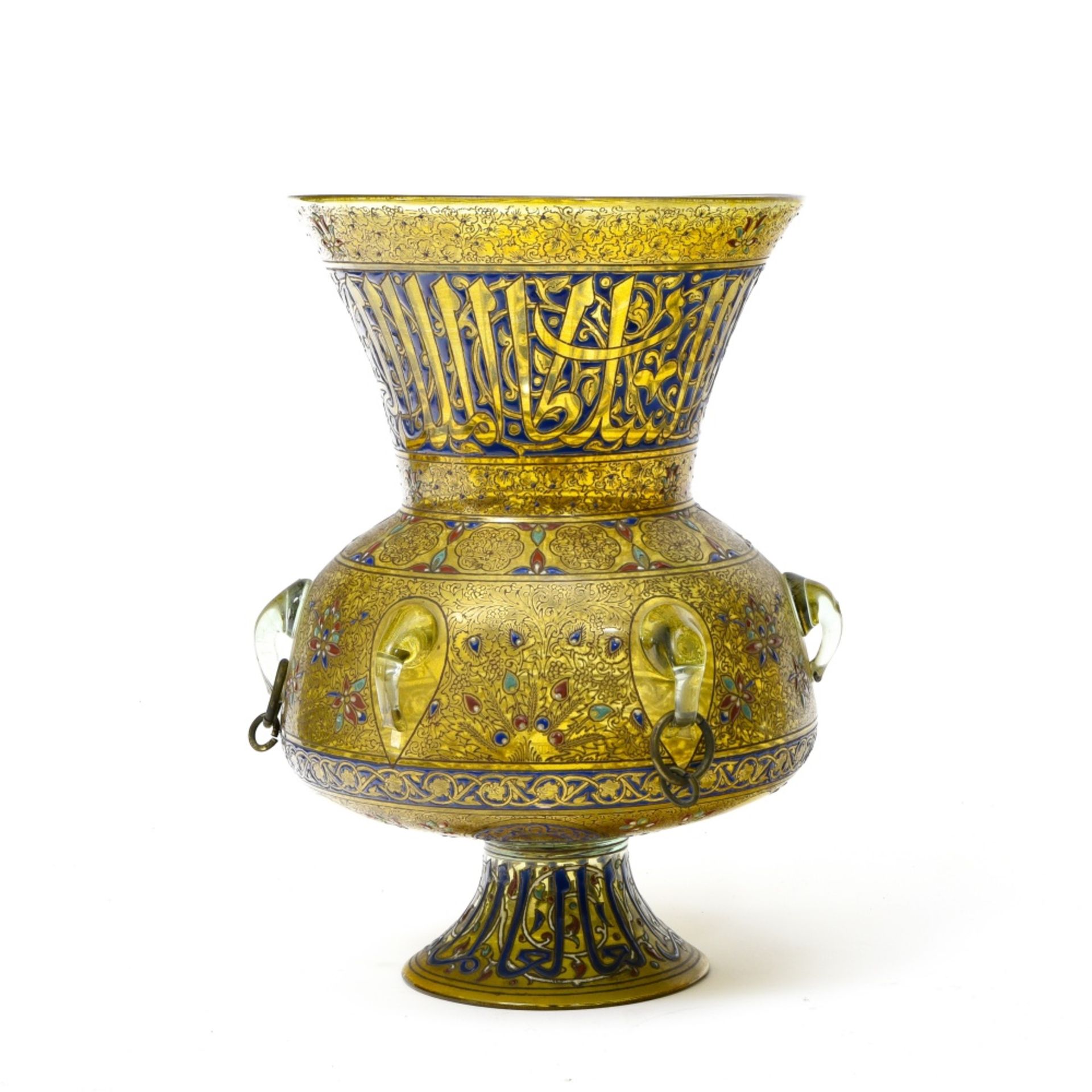 Philippe Joseph BROCARD (1831-1896) Mosque vase lamp, ca. 1880, Blown glass, decorated with - Image 4 of 6