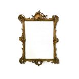 Louis XV-style work Rocaille mirror, Stuccoed giltwood, pitted mirror. Height (cm) : 102 - Width (