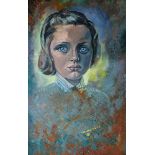 Jacques-Henri LARTIGUE (1894-1986) Portrait of a young girl, 1956, Oil on isorel. Signed and dated