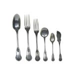 DELHEID Part of a utensil set, Silver, initialled VD, includes: 12 large forks, 12 large spoons,