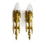 Neoclassical-style work Pair of sconces, Gilt bronze. Height (cm) : 70 - Width (cm) : 16 - -