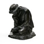 LŽon GOBERT (1869-1935) Miner, 1904, Bronze sculpture with brown patina. Signed, dated, with the