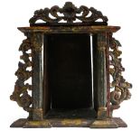 18th century Portuguese work Oratory, Carved wood, adorned with columns and a stylized floral