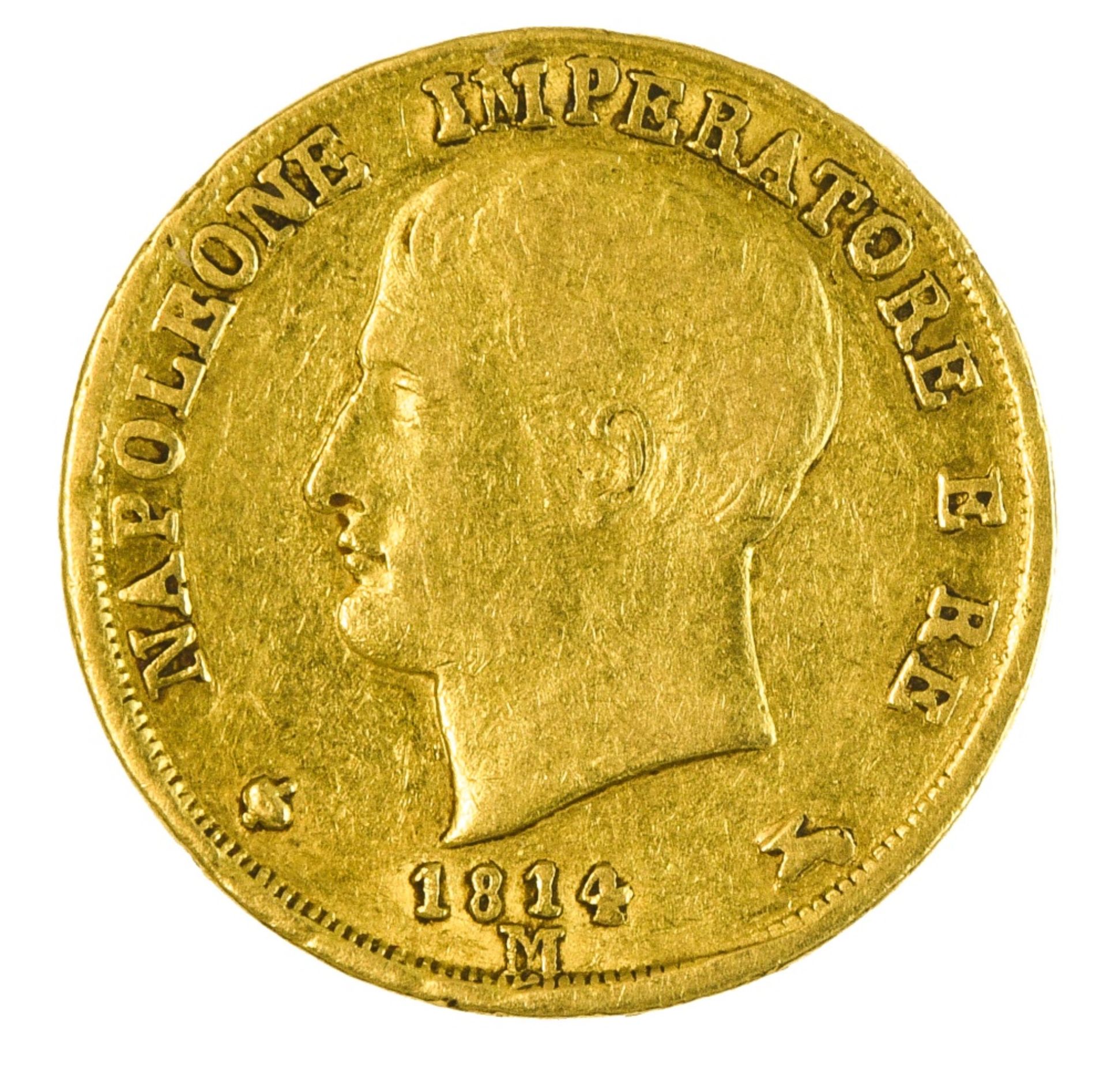 Italy, Kingdom of Napoleon Napoleon I (1805-1814), 20 Lire, 6.41g, 1814 M, Milan (Fr.7 ; KM.11). - Image 2 of 3