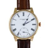 PATEK PHILIPPE Men's watch Gilt steel, round dial (45 mm), white ground, Roman numerals, second
