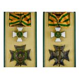 Luxembourg Order of the Oak crown, Commander's cross, 50mm, and Commander's breast badge, 70mm, In a