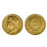 France Napoleon I (1804-1814), 20 Francs, 6.43g, 1811 H, La Rochelle (Fr.517 ; F.516.17 ; Gad.1025 ;