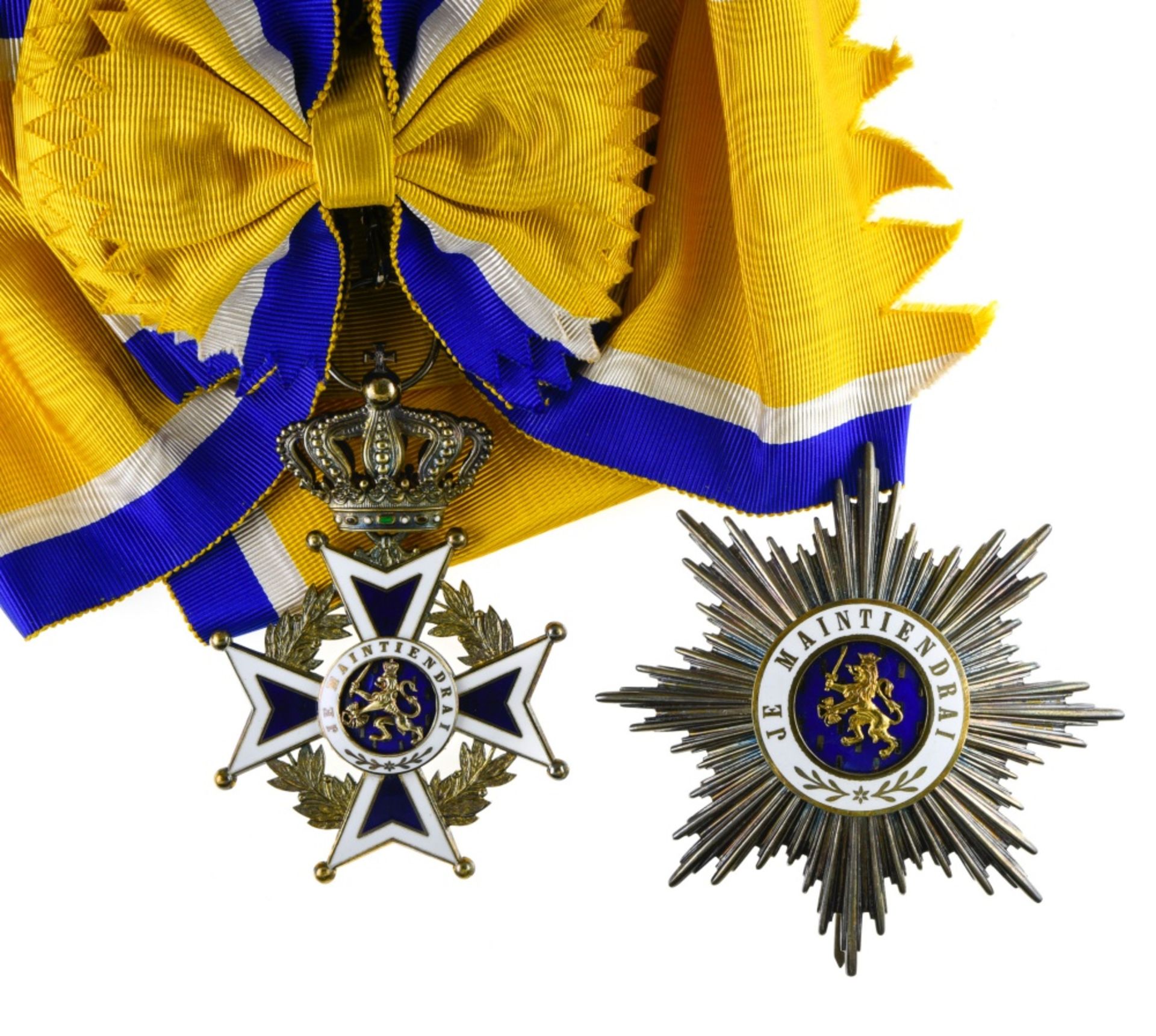 Netherlands Order of Orange Nassau, Grand Cross group, civilian, cross, 85mm and breast star, - Image 2 of 2