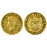 Italy, Kingdom of Napoleon Napoleon I (1805-1814), 40 Lire, 12.85g, 1814 M, Milan, incuse edge (Fr.5