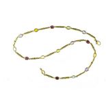 TINNY Necklace 18 kt yellow gold and semiprecious stones, signed Tinny. Poids (gr) : 19,1