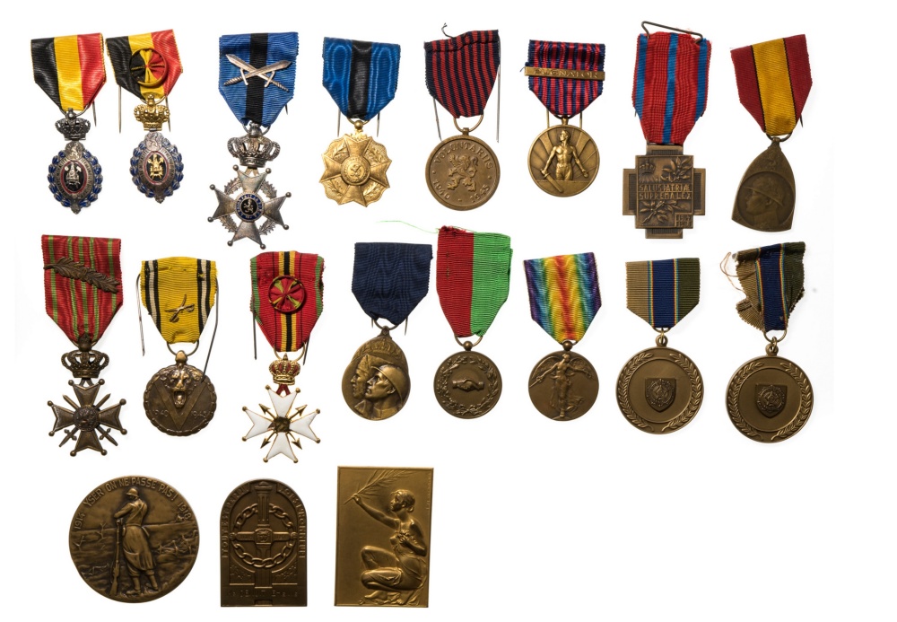 Belgium Family Denuit's group of medals and orders, including Order of Leopold II, knight's cross