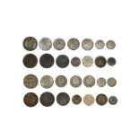 Netherlands mixed lot of coins 18-20th Centuries, including 25 Cents (4), 1826 B, 1889, 1892, 1893 ;