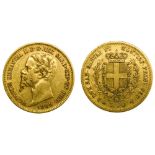 Italy, Sardinia Victor Emmanuele II (1849-1861), 20 Lire, 6.41g, 1858 P, anchor, Genoa (Fr.1147 ;