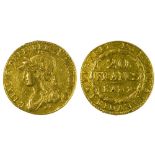 Italy Subalpine Republic (1800-1802), 20 Francs, 6.40g, AN 9, Torino, helmeted and laureate head