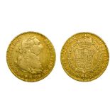 Spain Carlos III (1759-1788), 2 Escudos, 6.64g, 1788 M, Madrid, draped and cuirassed bust right,