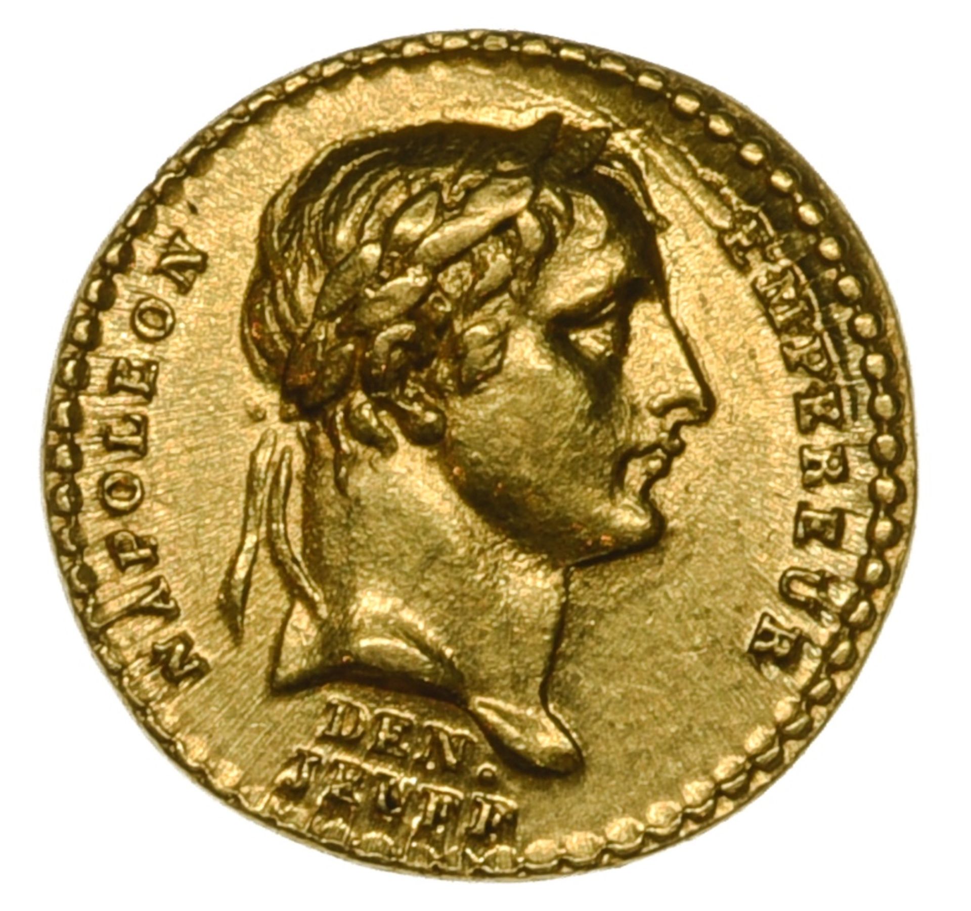 France Napoleon I (1804-1814), small coronation medal, 1.90g, 13mm, in gold, AN XIII, by Denon and - Image 2 of 3