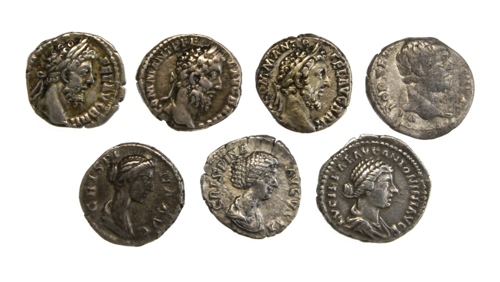 Rome Lot of 7 Denarii, including Lucilla, rev. VENVS ; Commodus (3), rev. PM TRP XIII IM-P VIII - Image 2 of 2