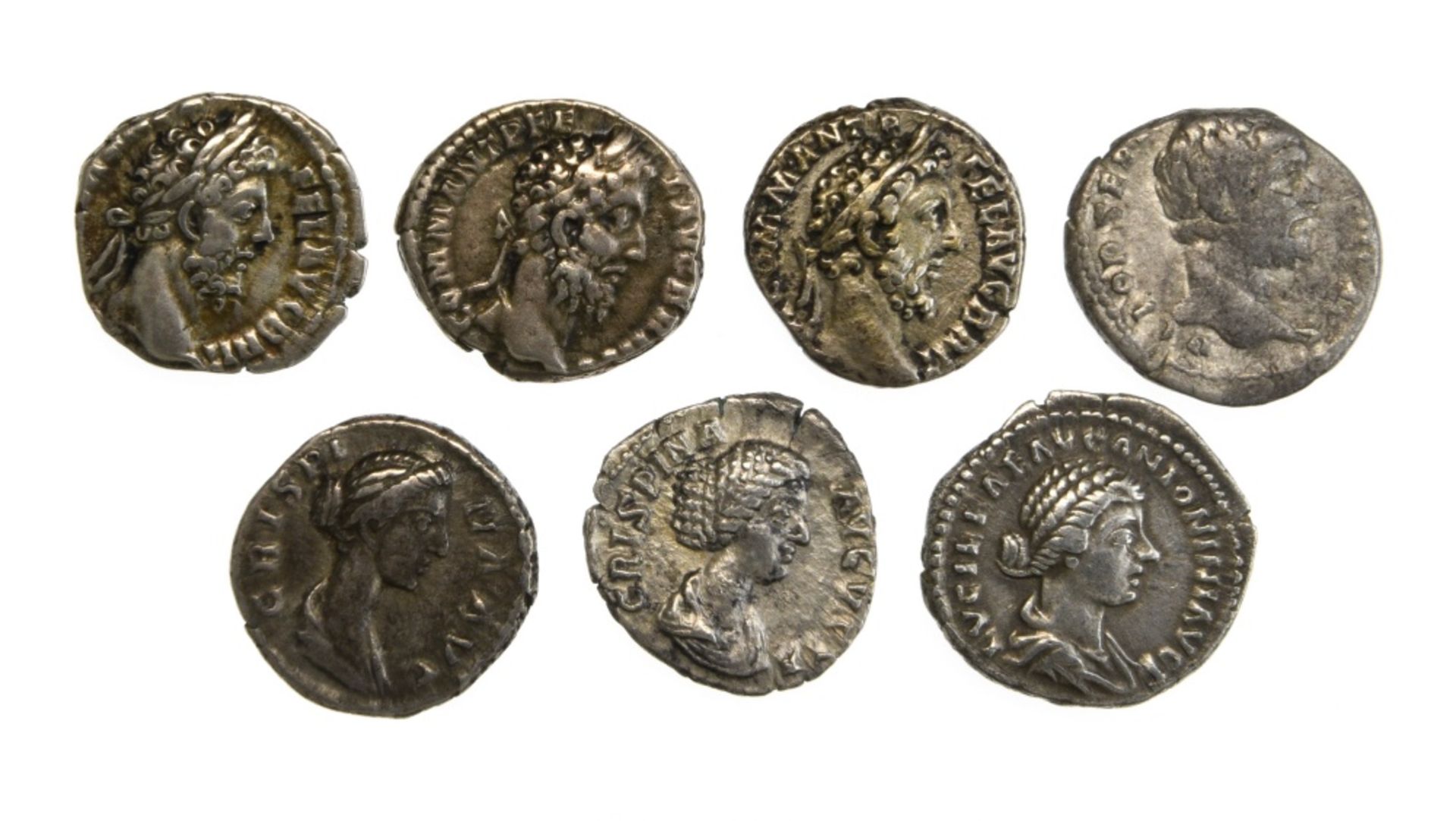 Rome Lot of 7 Denarii, including Lucilla, rev. VENVS ; Commodus (3), rev. PM TRP XIII IM-P VIII - Image 2 of 2