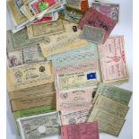 Belgium and Belgian Congo mixed lot of lotery tickets, transports tickets, Colonial lotery tickets