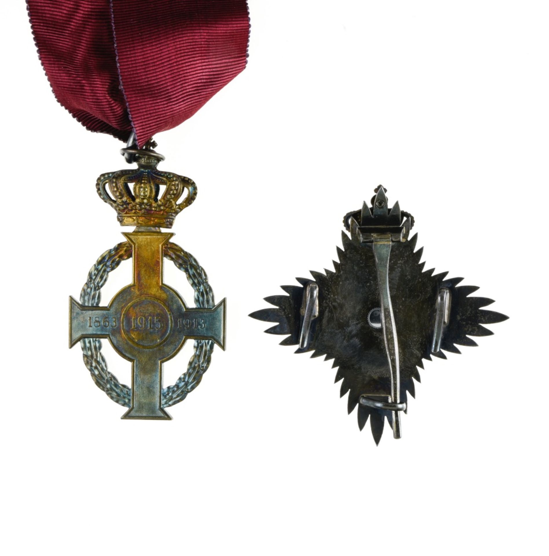 Greece Order of George I, Commander's cross, 87mm x 47mm and Grand officer's breast badge, 75mm, - Image 3 of 3