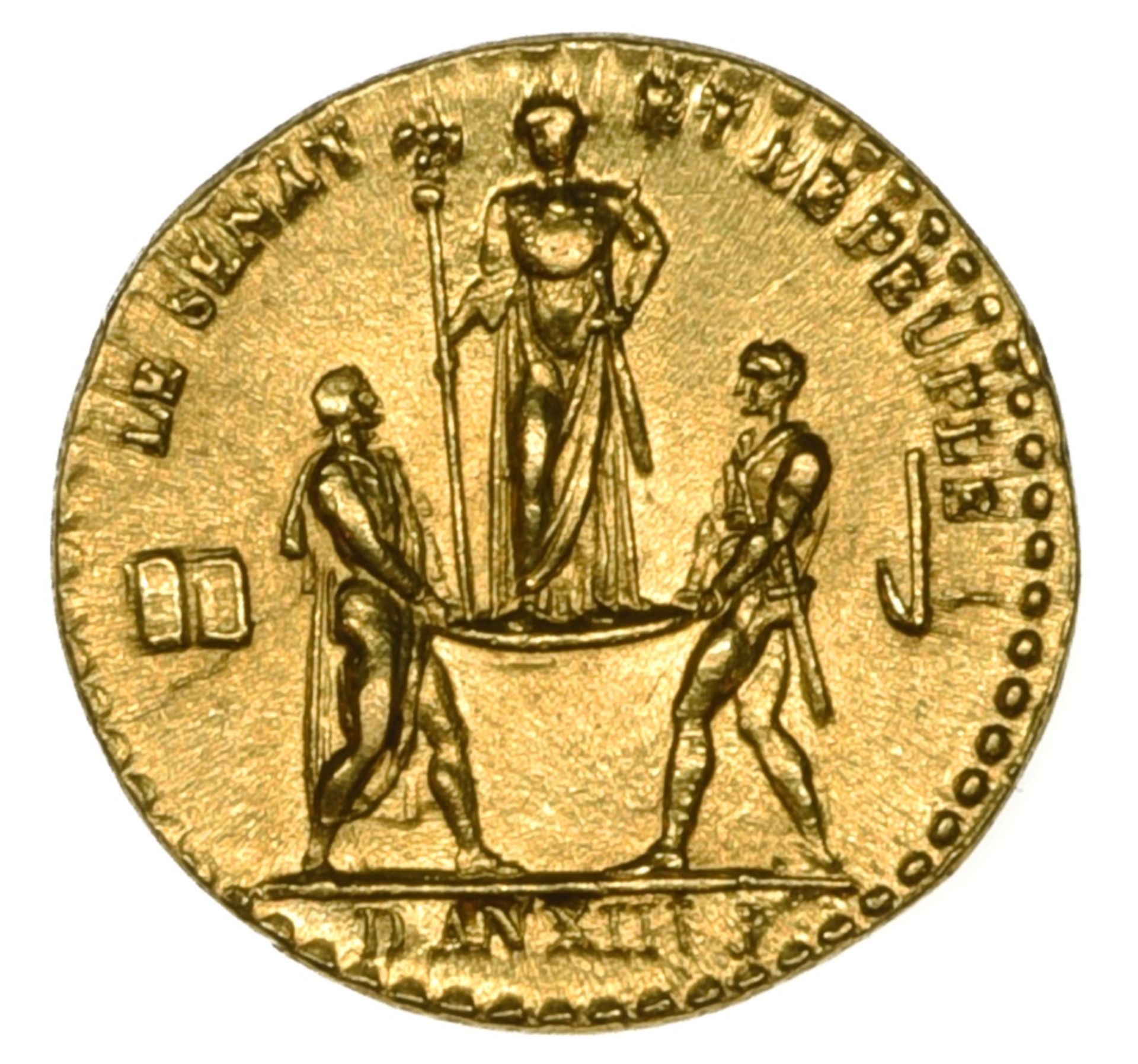 France Napoleon I (1804-1814), small coronation medal, 1.90g, 13mm, in gold, AN XIII, by Denon and - Image 3 of 3